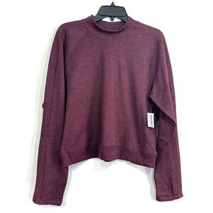 Old Navy Active Cozecore Women’s Heather Jersey Burgundy Long Sleeve Top - NWT